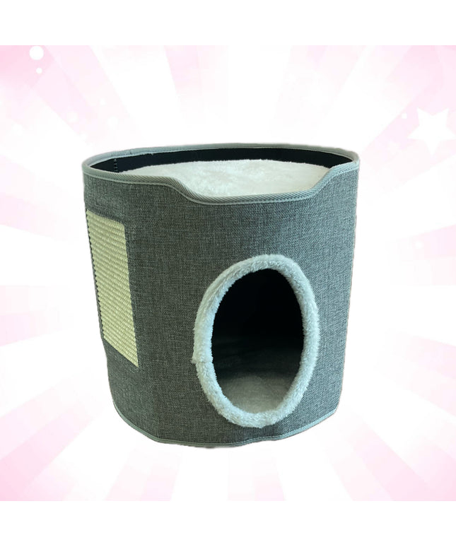 Light Gray Cozy Felt Cat Tower
