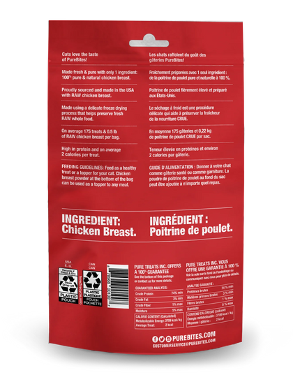 PureBites Freeze Dried Chicken Breast Cat Treats - 3 Sizes