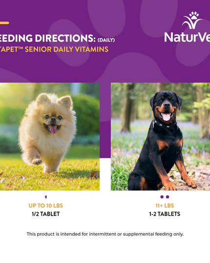 NaturalVet VitaPet™ Senior Daily Vitamins Chewable Tablets - 60ct