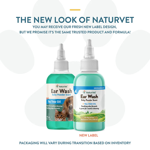 NaturVet Ear Wash Baby Powder Scent