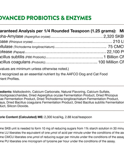 NaturVet Advanced Probiotics & Enzymes Powder - 3 Sizes