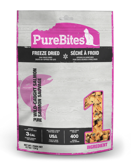 PureBites Freeze Dried Cat Treats-Salmon - 3 Sizes