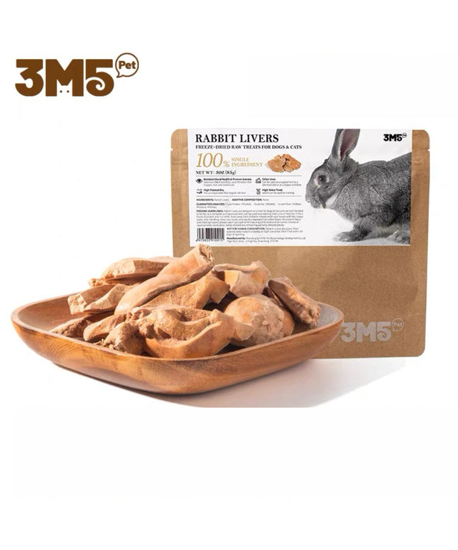 3M5PET Freeze-Dried Rabbit Livers for Pets - 85g