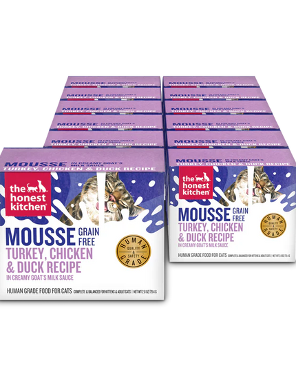 The Honest Kitchen Grain Free Turkey, Chicken & Duck Mousse in Goat's Milk Cat Wet Food - 2.8oz/79.4g