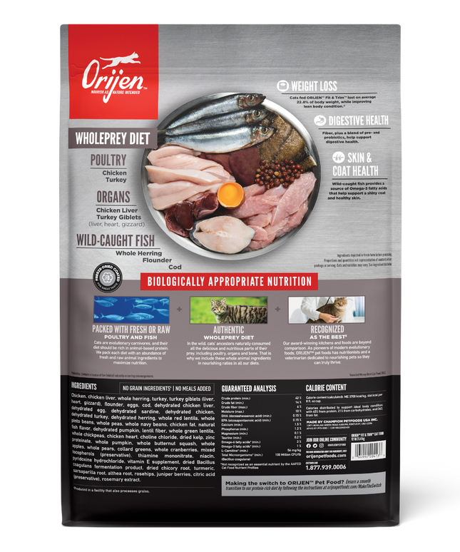 Orijen Fit & Trim Cat Dry Food - 2 Sizes