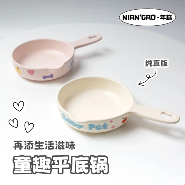 NIAN’GAO Sweet Pet Pan Style Pet Bowl