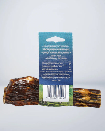 ZIWI® Peak Venison Shank Wrapped in Beef Esophagus Dog Chews - 2 Sizes