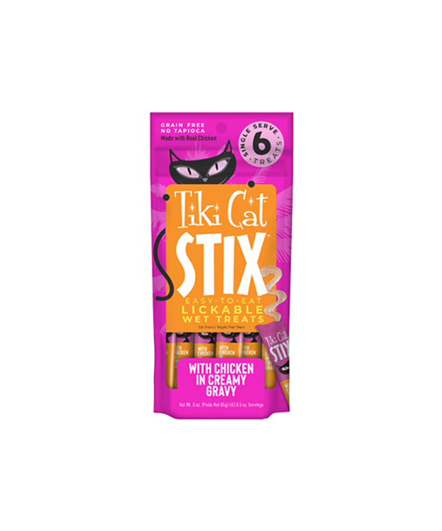 Tiki Cat® STIX™ with Chicken in Creamy Gravy Wet Cat Treat (6 per pouch)