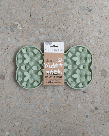 dexypaws® “Hide + Seek” Sage Green Dog Bone Enrichment Snuffle Mat