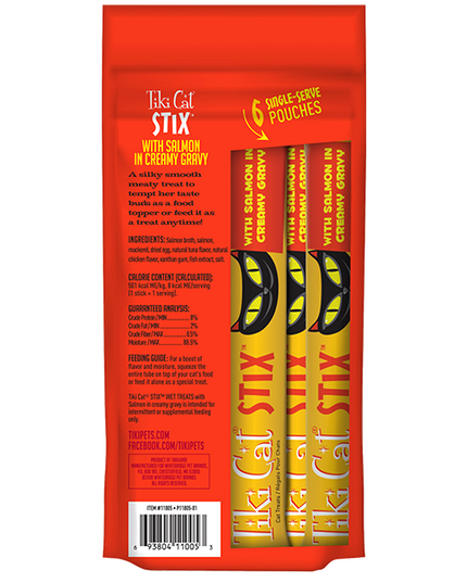 Tiki Cat® Stix™ Soft Treats Salmon (6 per pouch)