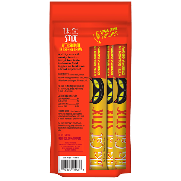 Tiki Cat® Stix™ Soft Treats Salmon (6 per pouch)