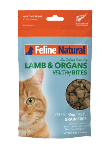 Feline Natural Lamb & Organs Healthy Bites Cat Treats - 50g
