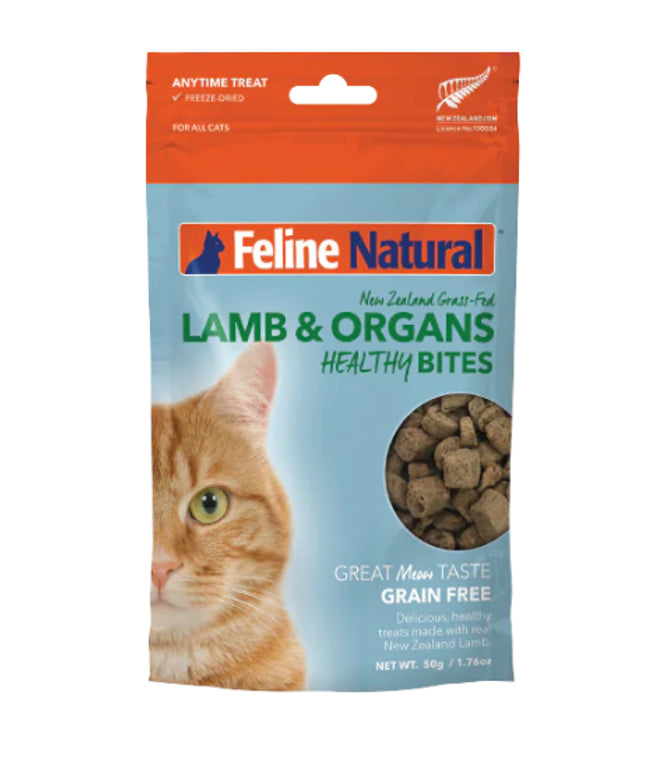 Feline Natural Lamb & Organs Healthy Bites Cat Treats - 50g