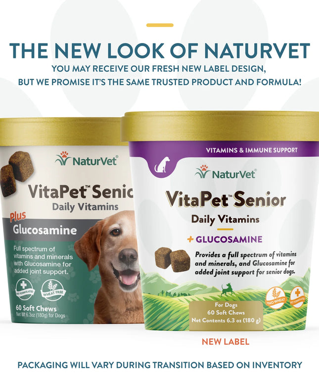 NaturVet VitaPet™ Senior Daily Vitamins plus Glucosamine Soft Chews