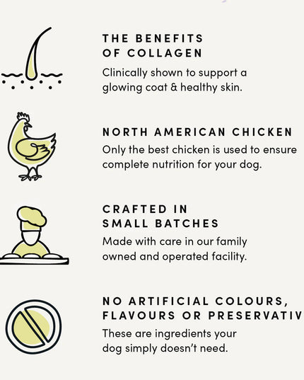 Crumps' Naturals Chicken Collagen Jerky Dog Treats - 153g/5.4oz