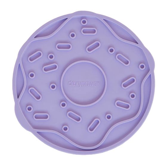 Dexypaws Mmm Donut Enrichment Licking Mat, Mauve Purple - Cat Dog