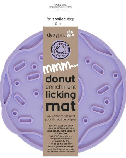 Dexypaws Mmm Donut Enrichment Licking Mat, Mauve Purple - Cat Dog