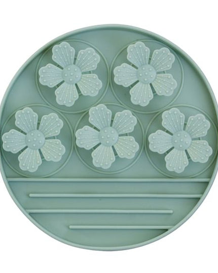 dexypaws®"Hide + Seek"  Sage Green Flowers Silicone Snuffle Mat