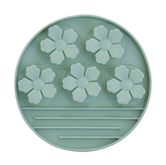dexypaws®"Hide + Seek"  Sage Green Flowers Silicone Snuffle Mat