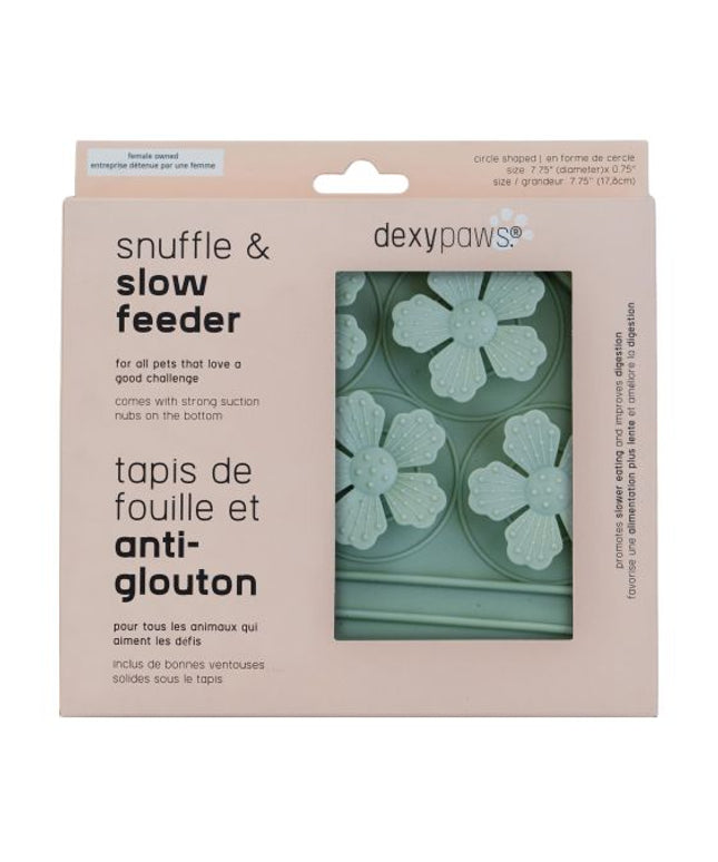 dexypaws®"Hide + Seek"  Sage Green Flowers Silicone Snuffle Mat