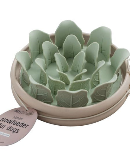 Dexypaws Silicone Lettuce Shaped Slow Feeder Dog Bowl - 8oz