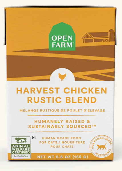 Open Farm harvest chicken rustic blend wet cat food