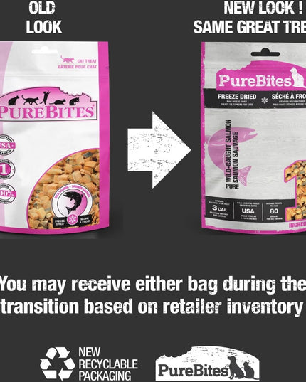 PureBites Freeze Dried Cat Treats-Salmon - 3 Sizes