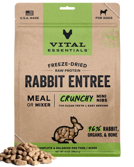 Vital Essentials Freeze-Dried Raw Rabbit Dog Food - Mini Nibs