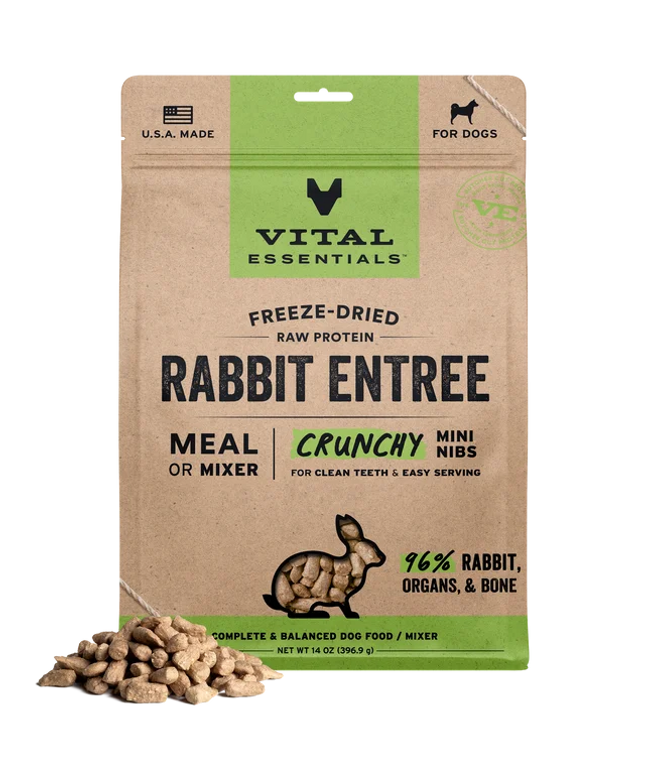 Vital Essentials Freeze-Dried Raw Rabbit Dog Food - Mini Nibs