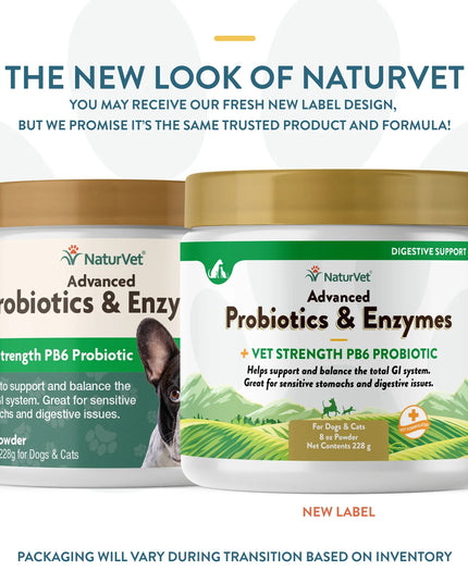 NaturVet Advanced Probiotics & Enzymes Powder - 3 Sizes