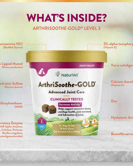 NaturVet ArthriSoothe-GOLD® Advanced Care Soft Chews - 2 Size