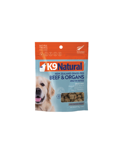 K9 Natural Beef & Organs Bites Dog Treats - 50g