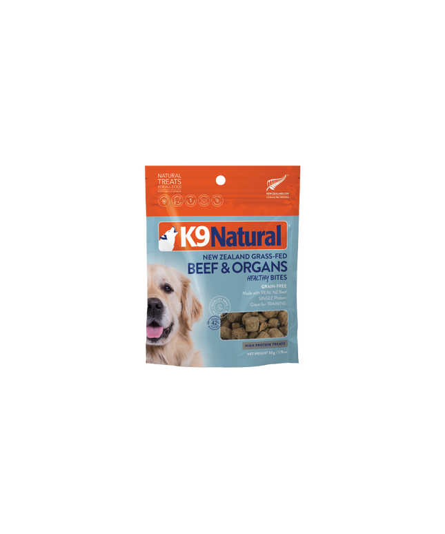 K9 Natural Beef & Organs Bites Dog Treats - 50g