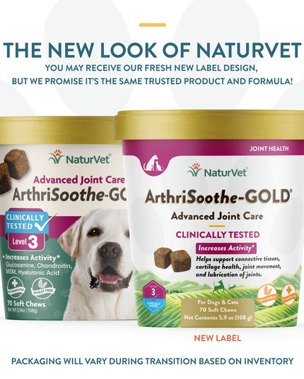 NaturVet ArthriSoothe-GOLD® Advanced Care Soft Chews - 2 Size