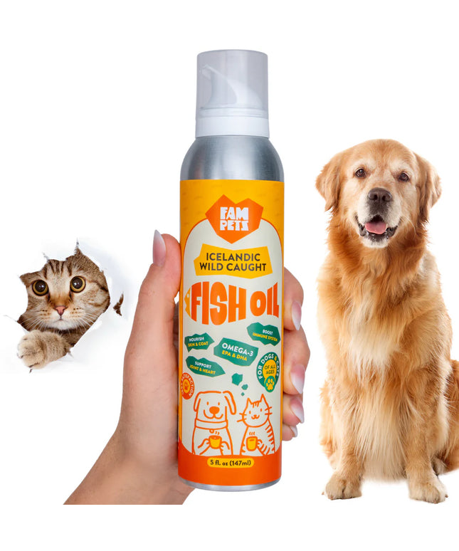 FAM Pets Wild-Caught Icelandic Omega-3 Fish Oil Spray for Pets - 5oz