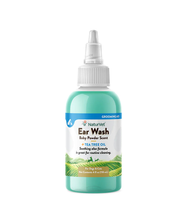 NaturVet Ear Wash Baby Powder Scent - 2 Sizes