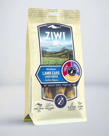 ZIWI® Peak Lamb Ears - Liver Coated Dog Chews - 60g/2.1oz