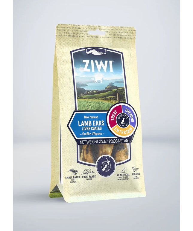 ZIWI® Peak Lamb Ears - Liver Coated Dog Chews - 60g/2.1oz