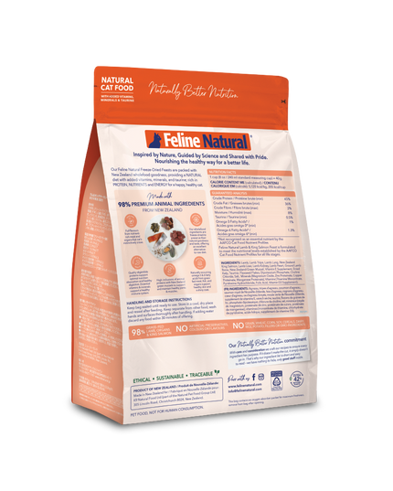 Feline Natural Lamb & King Salmon Feast Freeze-Dried Cat Food - 3 Sizes