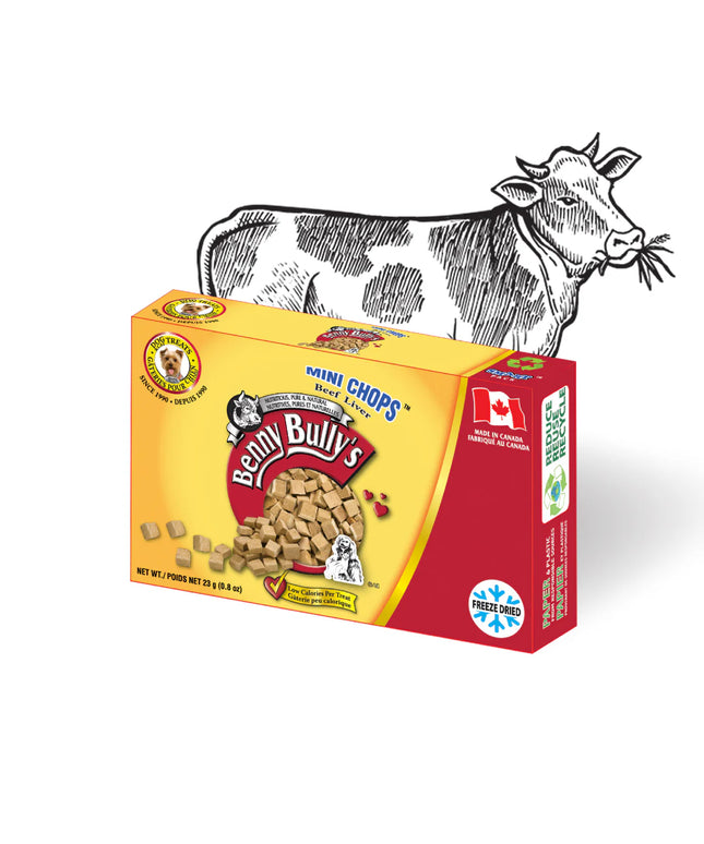 Benny Bullys® Mini Chops™ Beef Liver in Smart Pack™ for Dogs - 23g