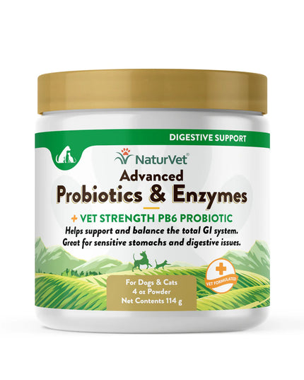 NaturVet Advanced Probiotics & Enzymes Powder - 3 Sizes