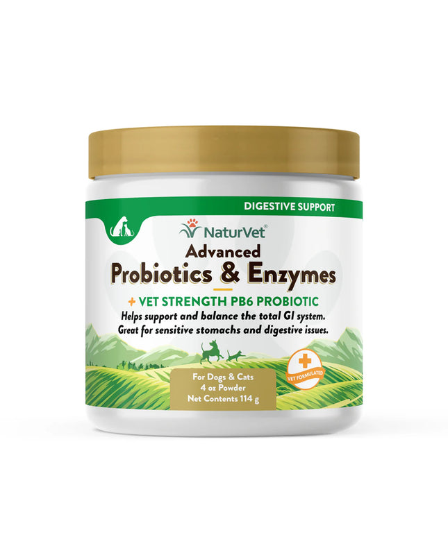 NaturVet Advanced Probiotics & Enzymes Powder - 3 Sizes