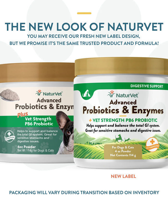 NaturVet Advanced Probiotics & Enzymes Powder - 3 Sizes