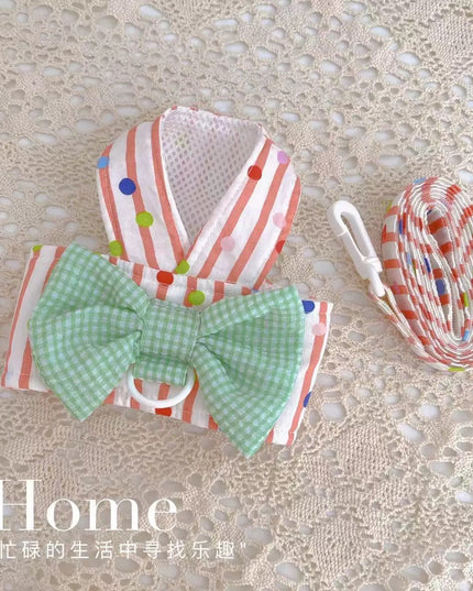 Colorful Harness with Bow （Leash Include）