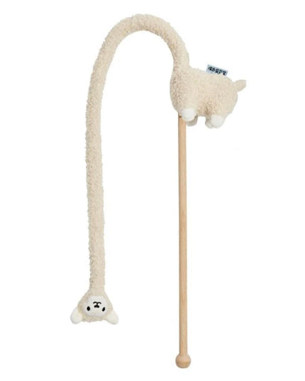 PurLab Fantastic Beast Lama Cat Wand with Bell and Catnip
