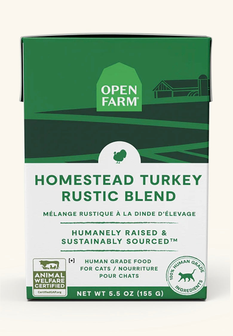 Open Farm harvest turkey rustic blend wet cat food