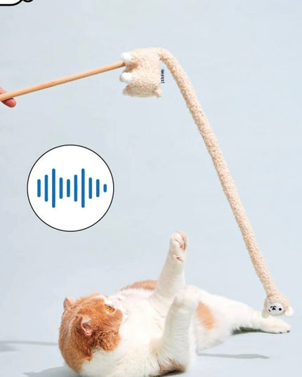 PurLab Fantastic Beast Lama Cat Wand with Bell and Catnip