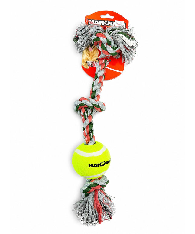 Mammoth Flossy Chews 3 Knot Tug w/ 3" Tennis Ball Medium 20"