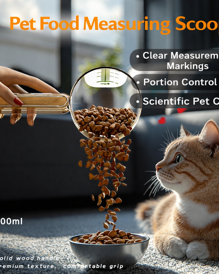 Pet Food Measuring Scoop with Bag Clip - Transparent
