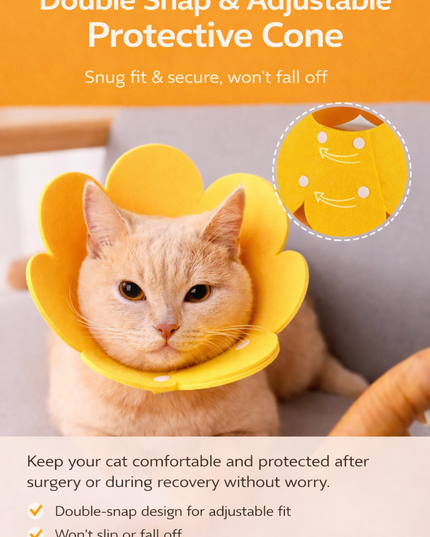 Felt Flower Cat E-Collar
